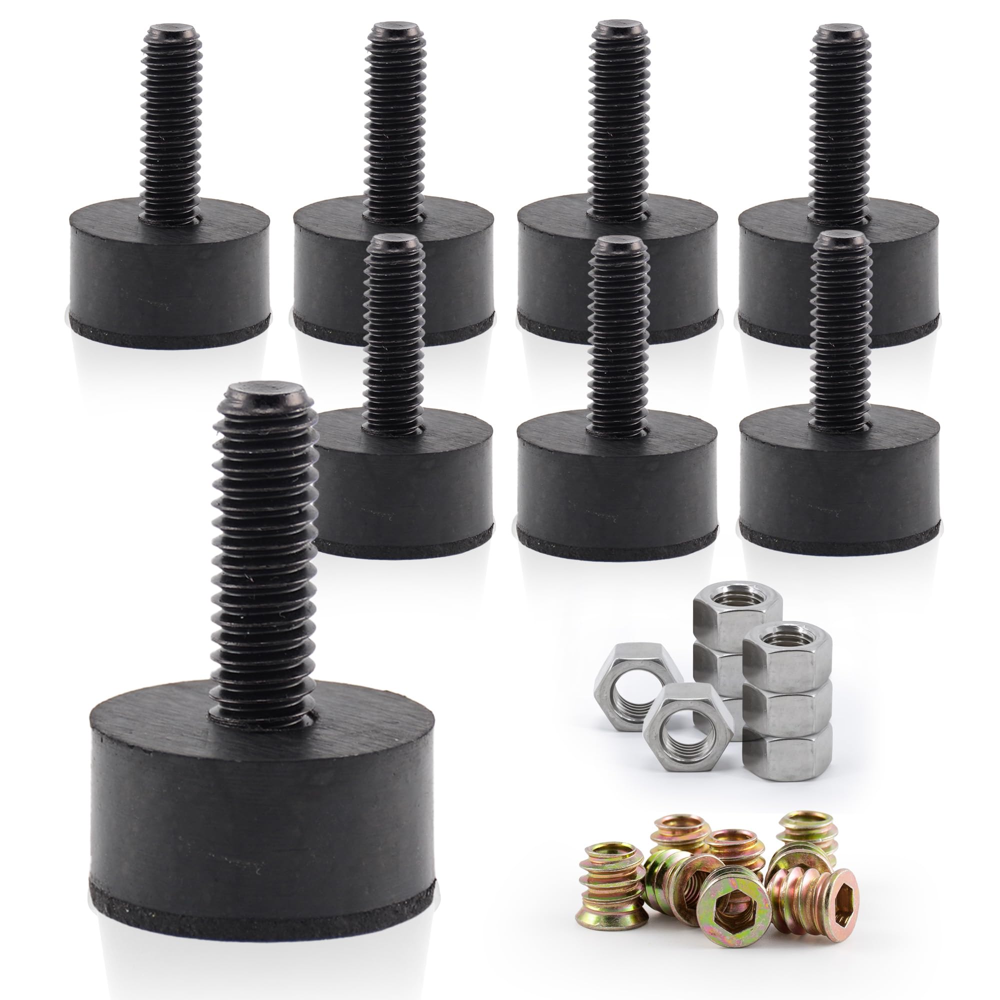 Photo 1 of 5/16 Rubber Adjustable Furniture Leveler?8 Pack Leveling Feet Screws in Threaded, Feet Levelers Screw On Furniture Glide Leveling for Table, Chair, Furniture Legs