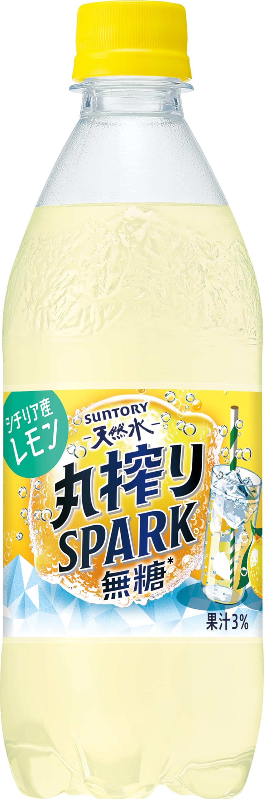 サントリー天然水 丸搾り SPARK 無糖 レモン 果汁炭酸 フルスパ 500ml×24本商品画像