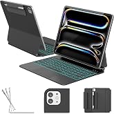 RAYMCRAFT Keyboard Case for iPad Pro 13'' (M5/M4), Magnetic Floating Stand | 11-Color Backlit, Pencil Buckle, Stain-Resistant Surface, Magic Keyboard for iPad Pro 13-inch, Multi-Touch Trackpad, Black