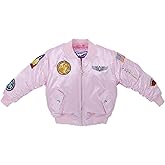 Up and Away Infant and Children's Medium-Weight MA-1 Flight Jacket in Pink With Seven Patches