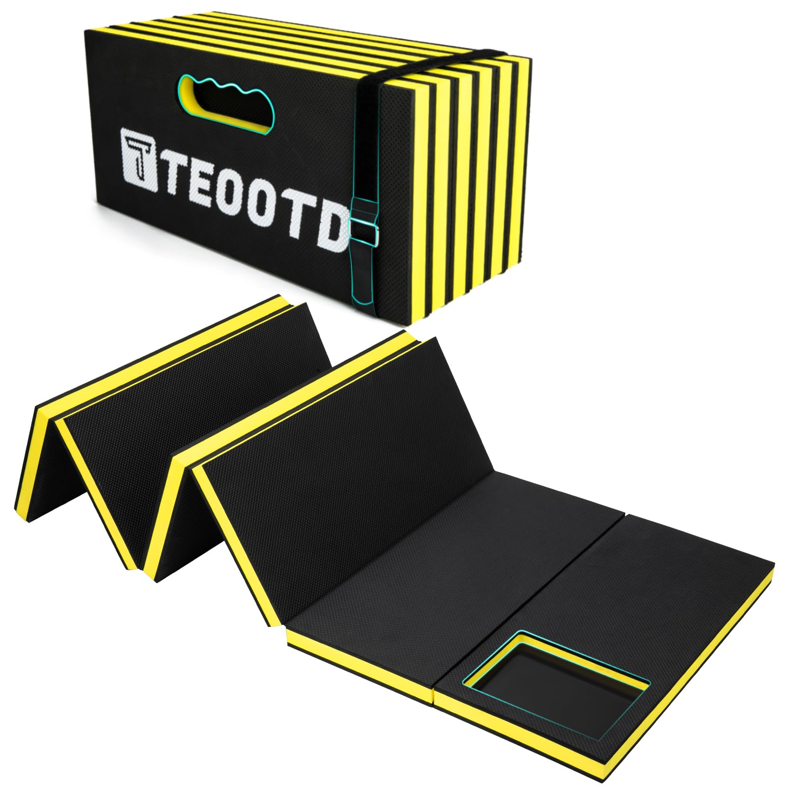 Photo 1 of 1.2" Extra Thick Foldable Kneeling Mat with Magnetlc Tool Compartment, 5 Fold Multi-Use Comfortable EVA Foam Cushion Pad with Handle & Storage Belt for Workshop Repairing,Gardening 47.3x17.3x1.2"