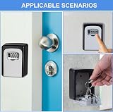 ZHEGE Key Box Wall Mounted 4 Digit Combination Lock Safe for Home Garage Office view 6