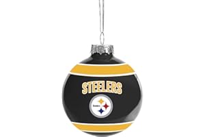 FOCO NFL Glass Ball Ornament - Limited Edition Christmas Ball Ornament - Show Your Team Spirit with Officially Licensed Fan Gear (Pittsburgh Steelers)