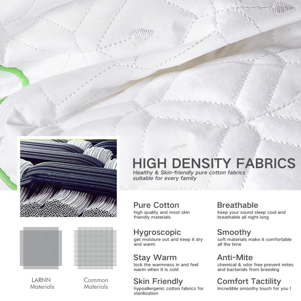 Larnn Bed Pillow for Sleeping, Queen pillow for Men and Women with Dust