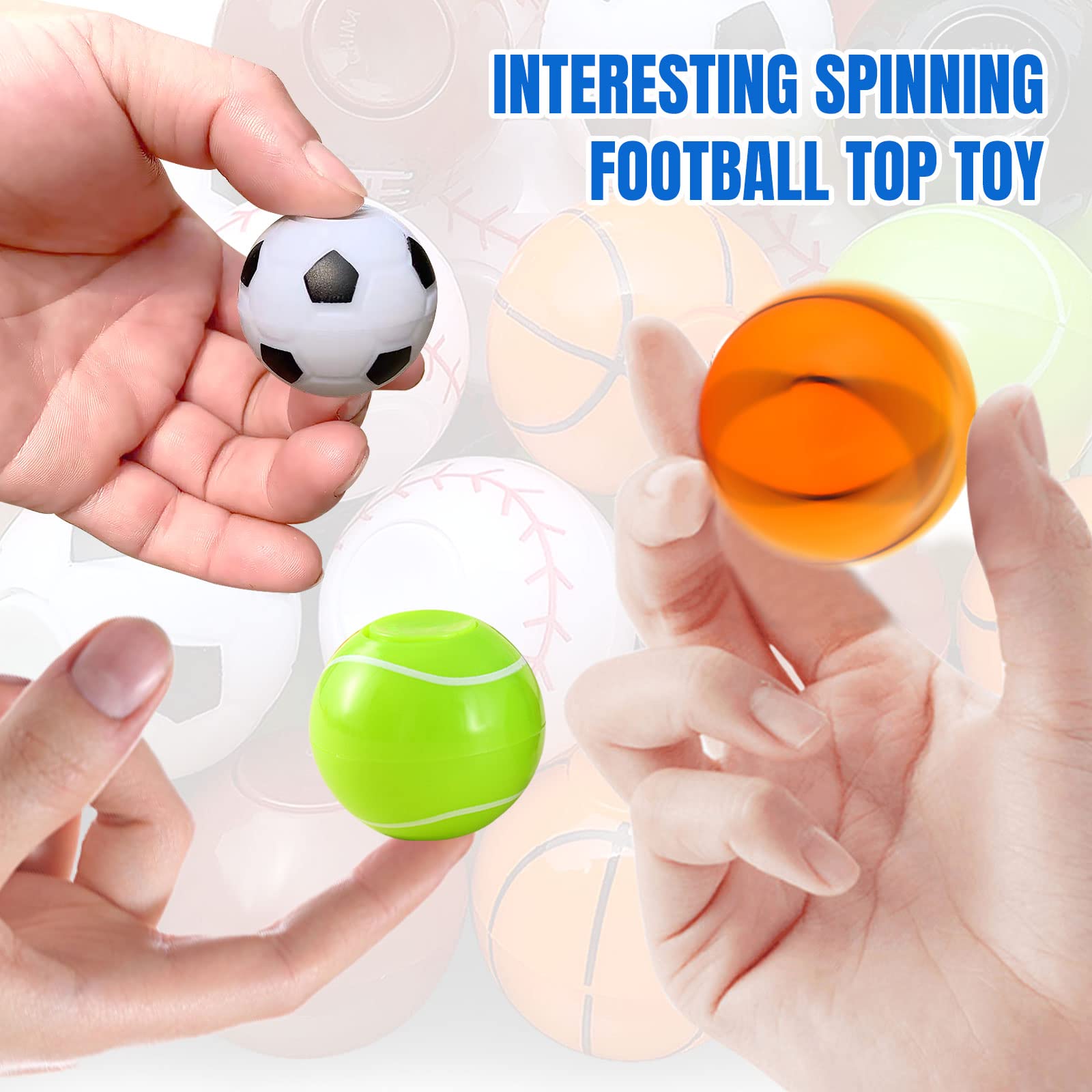 Sports Balls Party Favors for Kids 4-12, 32 Pack Fidget Spinner Return Gifts, Goodie Bag Stuffers, Treasure Box Toys for Classroom Prizes, Easter Christmas