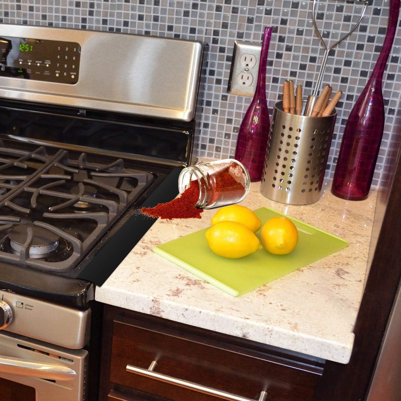 Amazon Com Stove Counter Gap Cover Flexible Silicone Kitchen