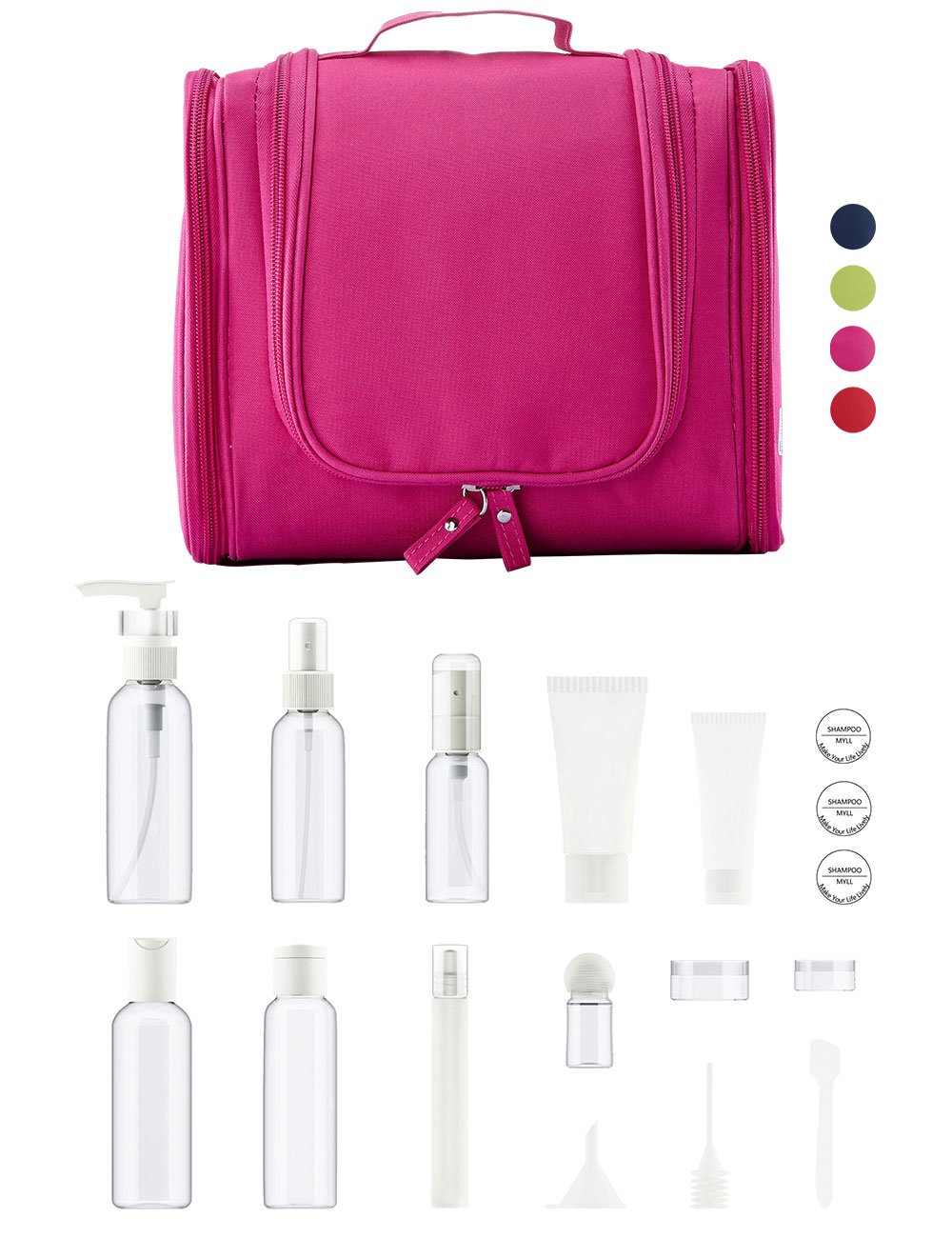 Neceser Viaje Colgante y Botellas de Viaje Piezas para Mujer  Hombre