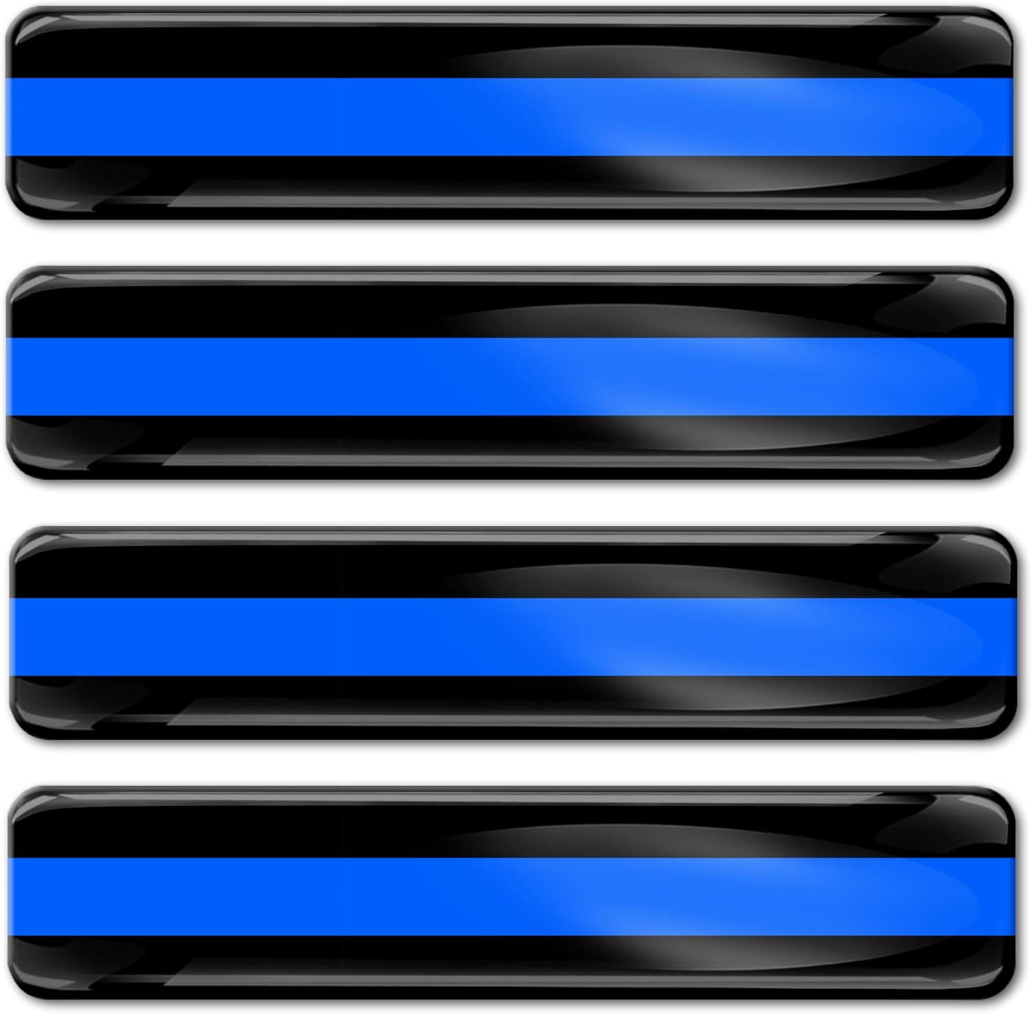 3D Gel Resin Domed Silicone USA Number License Plate Stickers 4pcs 2,36" x 0,40" Inch Thin Blue Black Line Flag Auto Moto Car Helmet Honoring Police Law Blue Lives Matter Truck Laptop Window F 35