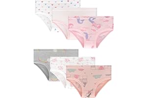 LIFPAU Girls Underwear Little Girls Panties Briefs Comfortable Cotton Soft Cute Pattern 6 Pack for 2-8 Years