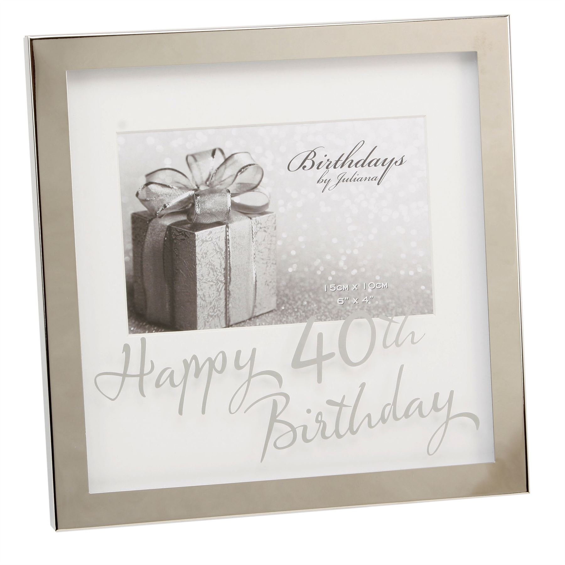 Juliana Birthdays Box Frame 6 x 4 Mirror Print - 40th