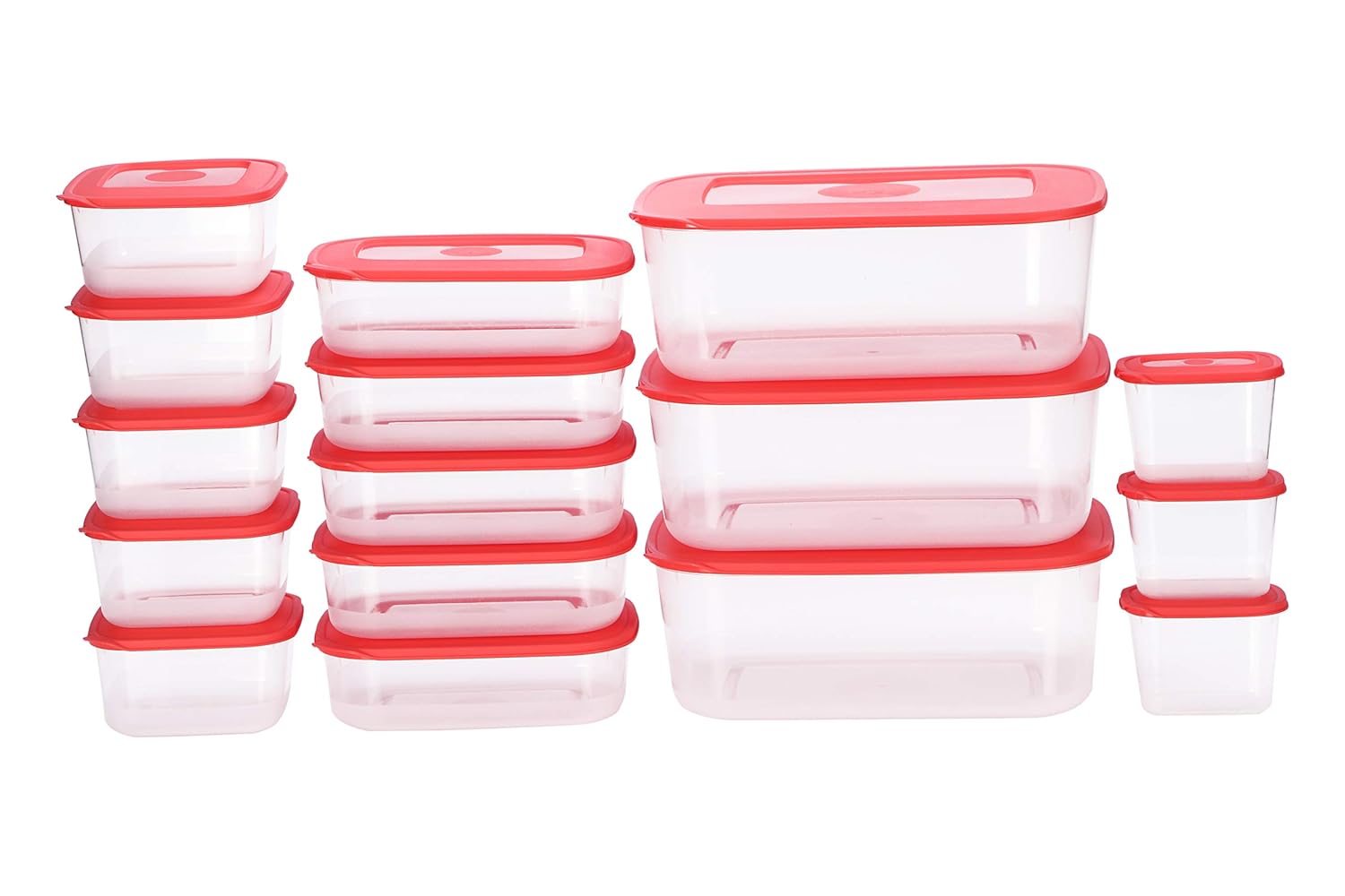 Buy All Time Basic Plastic Container Set, 16Pieces, Red Online at Low