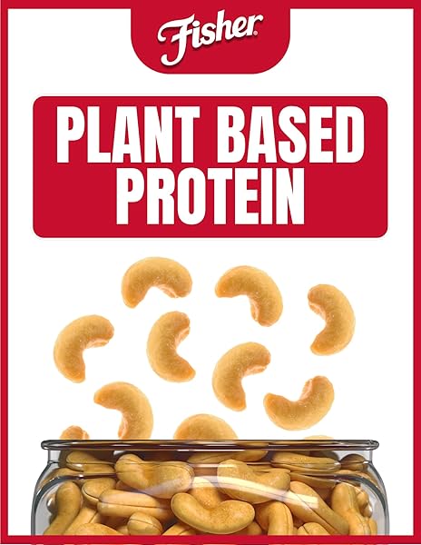 FISHER SNACK PREMIUM WHOLE CASHEWS, 24 OUNCES, ROASTED WITH SEA SALT, NO ARTIFICIAL COLORS OR FLAVORS, 100% RECYCLABLE