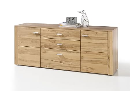 Stella Trading Donau Sideboard, Korpus Holzdekor, Front Kernbuche massiv, ca. 170 x 70 x 42 cm