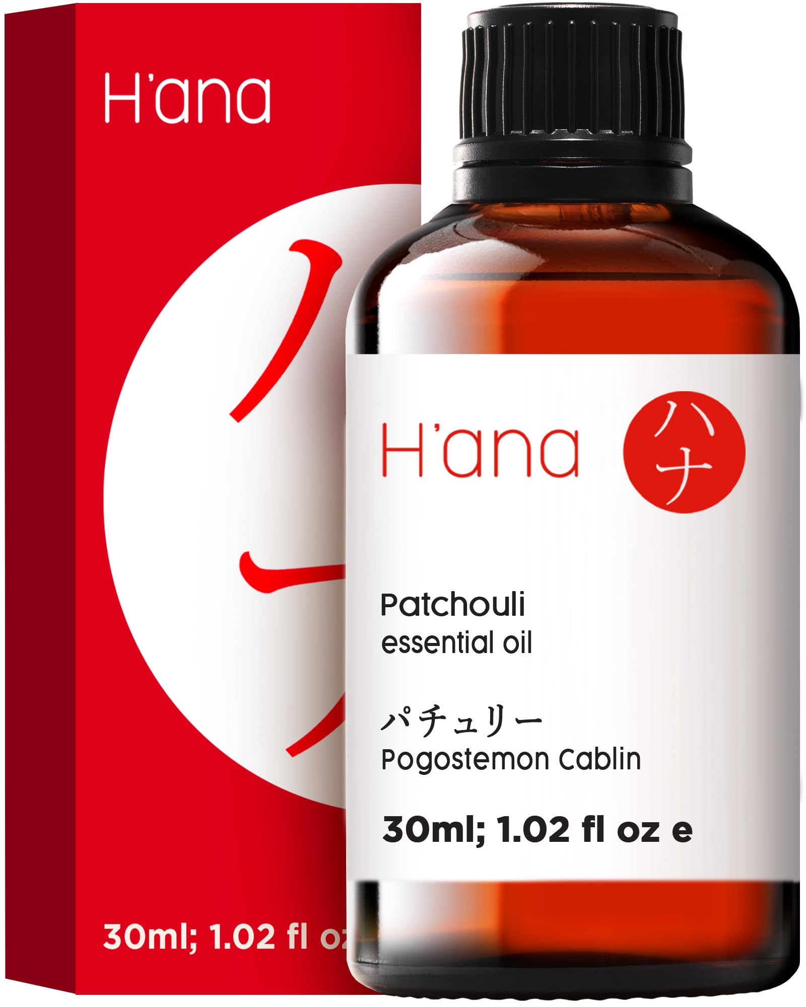 H’ana Patchouli Essential Oil - 100% Pure Patchouli Oil for Skin, Diffuser, Aromatherapy, Perfume, and Candle Making - with a Unique Earthy Scent (30ml)