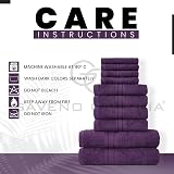 GC Gaveno Cavalia 10-Piece Towel Bale Set 450 GSM Purple Quick Dry view 5