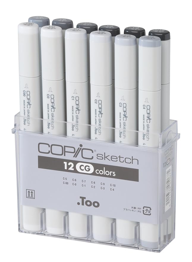 Copic sketch Cool Gray 12-er Set C00, C0, C1, C2, C3, C4, C5, C6, C7, C8, C9, C10