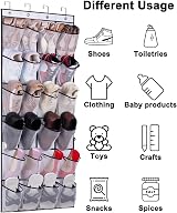 MISSLO Over the Door Shoe Storage Organizer 24 Mesh Pockets White view 5