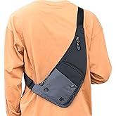 Peicees Waterproof Sling Bag Crossbody Bag For Men Slim Chest Backpack Man Purse Small Shoulder Bag For Travel Hiking
