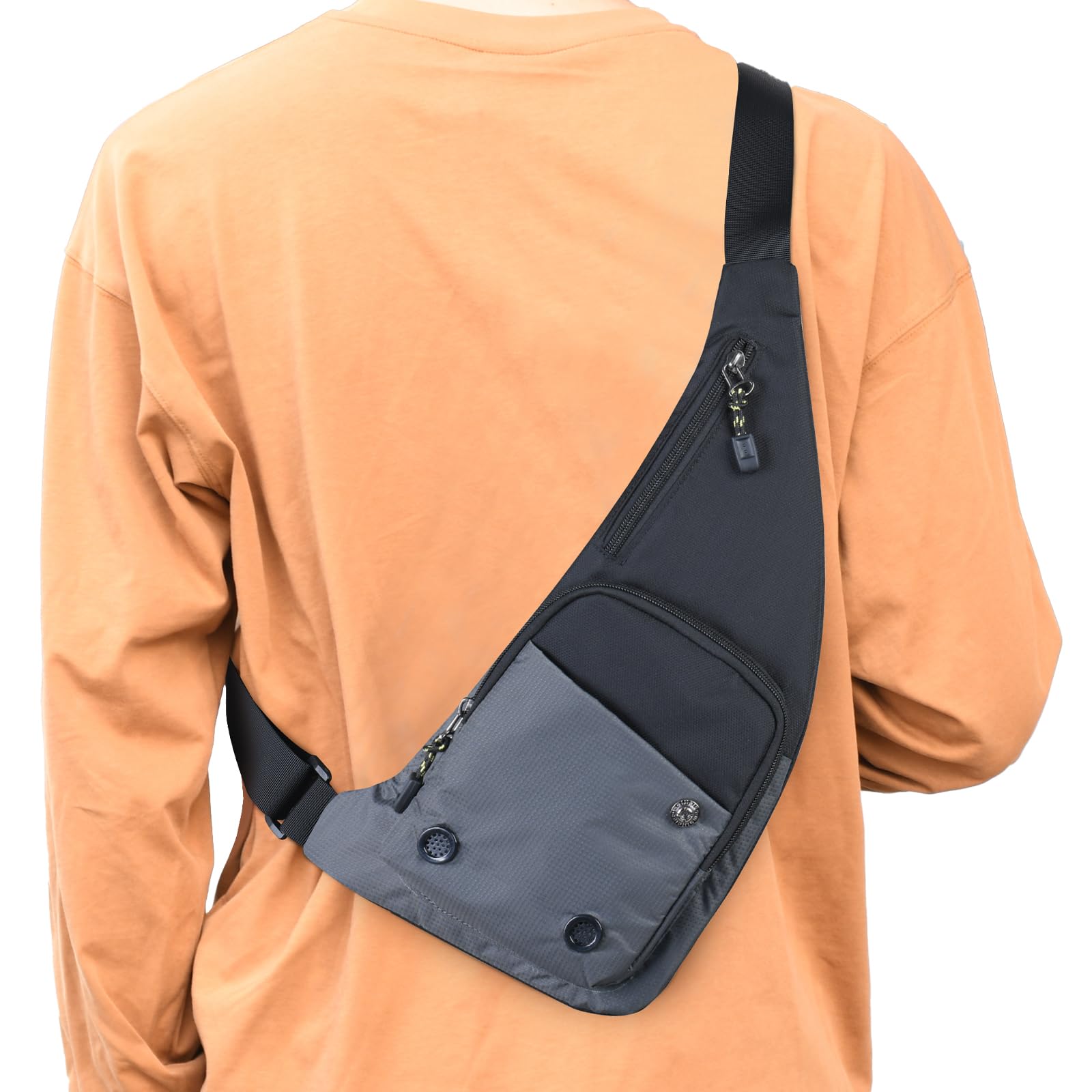 Photo 1 of Peicees Waterproof Sling Bag Crossbody Bag For Men Slim Chest Backpack Man Purse Small Shoulder Bag For Travel Hiking