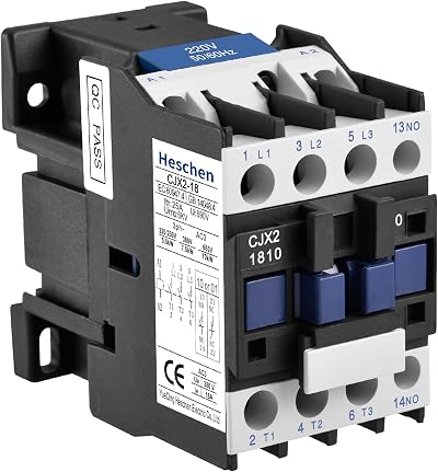 Heschen CJX2-1810 AC Contactor 220V 50/60Hz 3P 3 Pole 18A DIN Rail