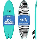 Rock-It Alberto 5ft6 Soft Top Surfboard, Surf Board for Kids, Tabla De Surf, Kids Surfboards, Surfing Board Designed for Beginners - Innovative Design for Safety &amp; Easy to Paddle