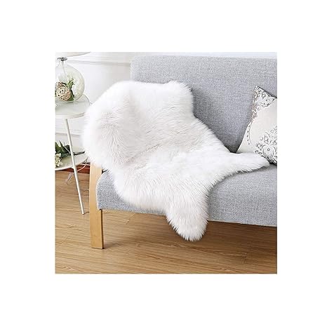 Faux Lammfell Schaffell Teppich Longhair Fell Nachahmung Wolle Bettvorleger Sofa Matte 75 x 120 cm Lammfellimitat Teppich (We