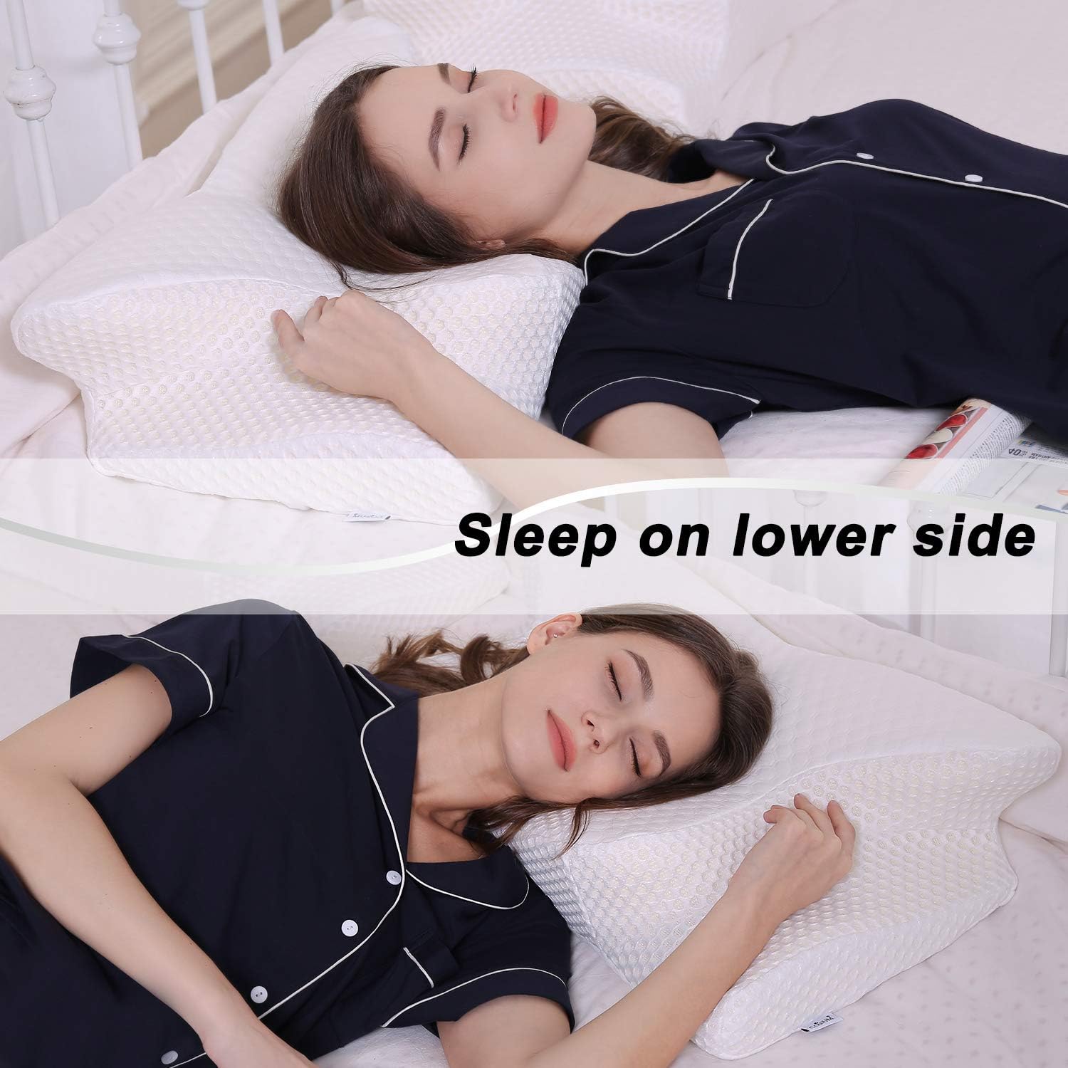 Cervical Pillow Contour Pillow for Neck and Shoulder Pain, Coisum Orthopedic Memory Foam Pillow Ergonomic Bed Pillow for Side Sleepers Back Sleepers, Neck Support Pillow with Hypoallergenic Pillowcase: Home & Kitchen