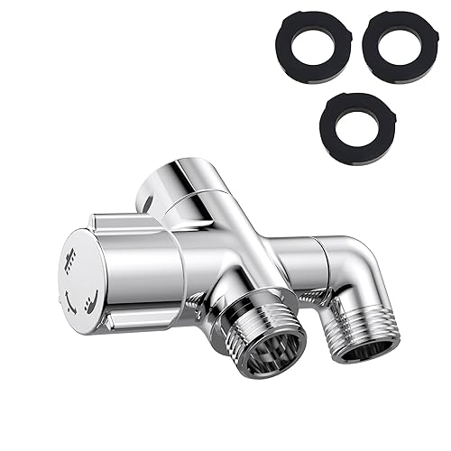 Stanweemix Solid Brass 3 Way Shower Arm Diverter Valve for Handheld Shower Head and Fixed Spray Head, G1/2 Universal Bathroom System Component Replacement Part (Chrome Finish)