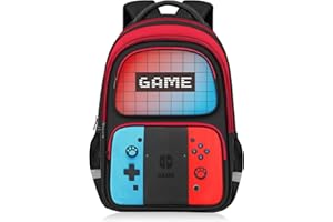 TILYTADLY School Backpack for Boys - HFHTDC Gamer Boys Backpack for Kids Children Teens Elementary Middle School - Students Bookbag Ages 6-18,17″ Video Game Bookbag Travel Back Pack
