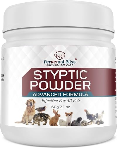 Perpetual Bliss Styptic Powder Large 60g Tub for Pets Nail Care