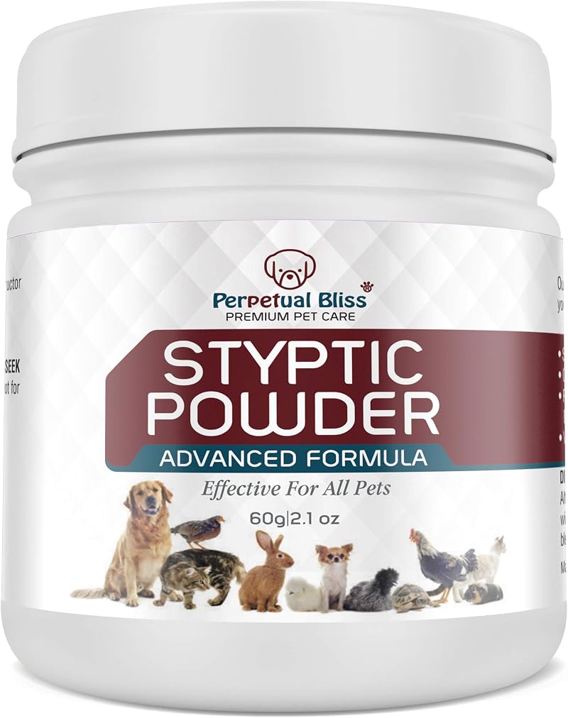 Perpetual Bliss Styptic Powder Large 60g Tub for Pets Nail Care