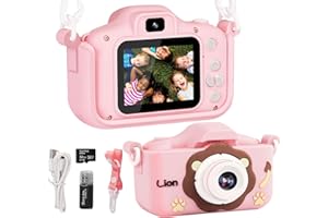 Katkuca Kids Camera for Children, Kids Digital Camera Toys 8X Zoom Toddler Kids Toy Camera for 2 3 4 5 6 7 8 9 Year Old Boys and Girls, Toddler Gifts Kids Camera Toys Pink