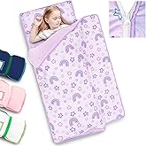 Primlect Toddler Nap Mat with Detachable Blanket and Removable Pillow, Kids Sleeping Bag 55''x35'' for Daycare Preschool Kindergarten, Toddler Sleeping Mat for Boys and Girls
