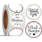 500Pcs Christmas Direct Thermal Labels 2 Inch Winter Bulbs Coding Stickers - Self-Adhesive Xmas Decals for Winter Holiday Party Business & Thermal Printing
