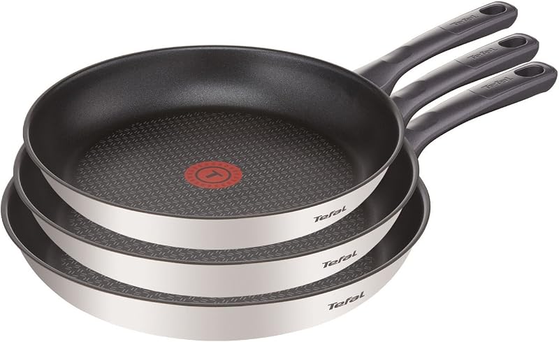 Daily Cook - Padella Antiaderente in Acciaio Inox Juego de 3 sartenes Nero