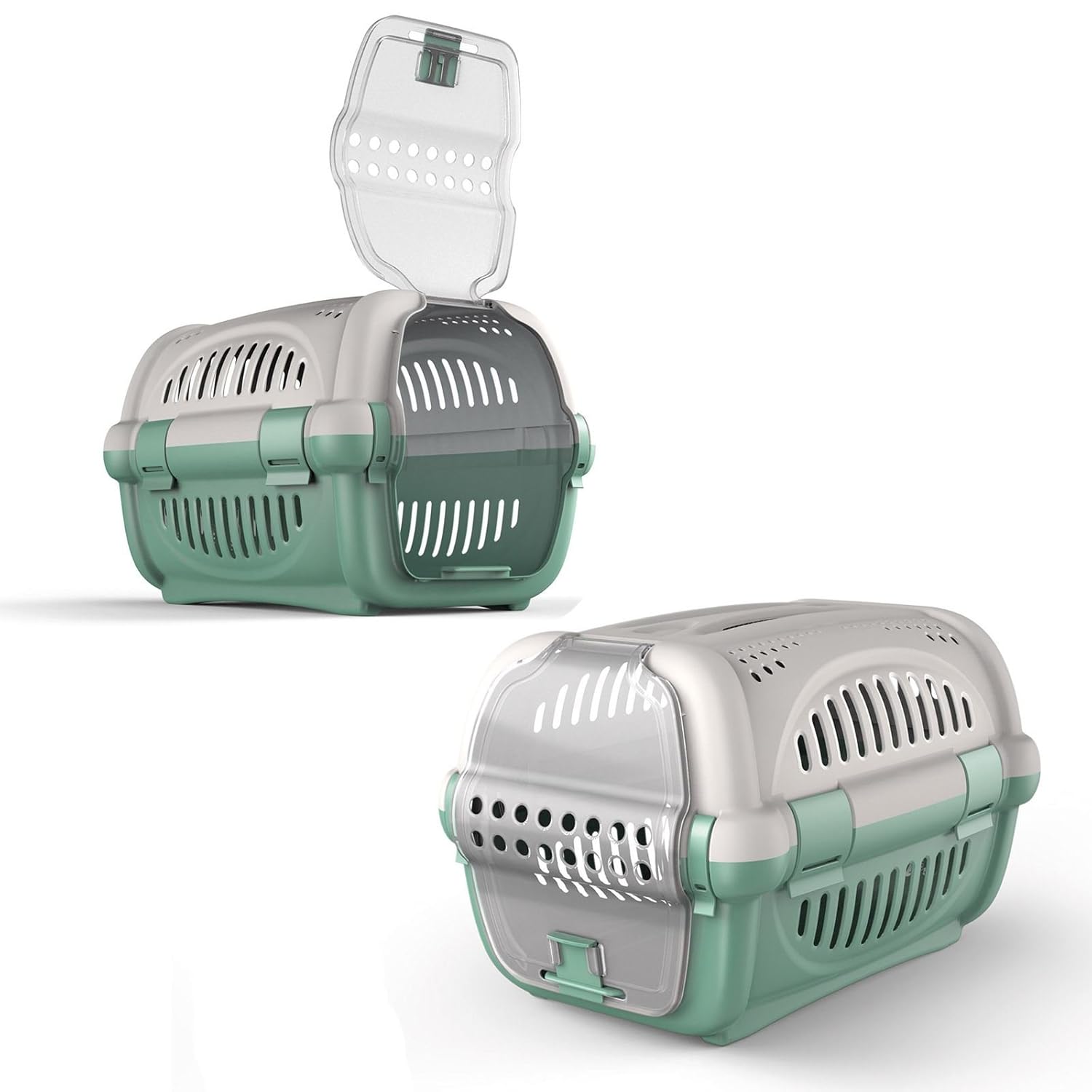 Large Green Cat Carrier Kitten Portable Pet Transporter Cage Box Vet