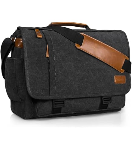 Lovvento Messenger Bag For Men & Women - 15.6" Water Resistant Laptop Satchel, Crossbody Briefcase