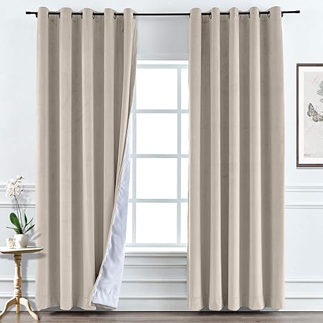 amazon com prim cortina opaca con ojales para oscurecer dormitorio cortinas ventanas sala de estar ventana tratamiento de ventanas cortinas de terciopelo 1 panel home kitchen