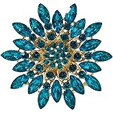 Rhinestone Sunflower Brooch Pin Red Pink Flower Brooch Stylish Crystal Brooch Elegant Clothing Hat Bag Accessories Jewerly for Women