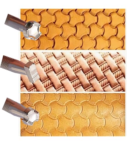 Leather Diamond Stamps Stamping Tools 3D Geometric Pattern Leathercraft Carving Working Tools 304 Stainless Steel Stamp Set (4pcs(S M L XL - View #5