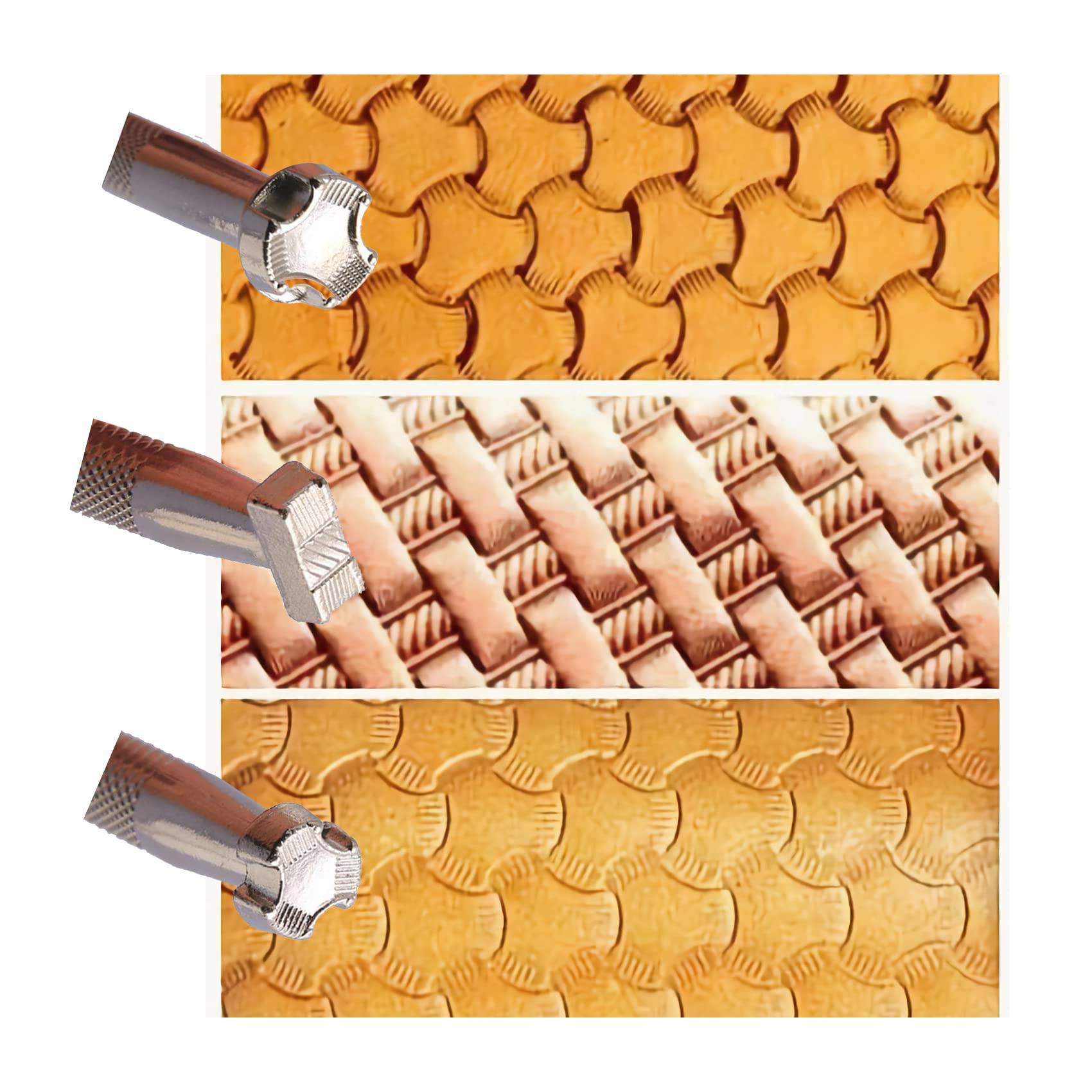 PANSHIYON Leather Stamps,3 Pack Professional Leather Stamping Tools for Craft Working