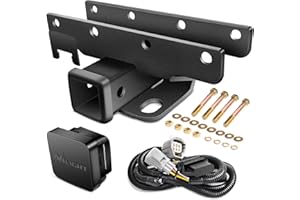 Nilight - JK-61A 2" inch Rear Bumper Tow Trailer Hitch Receiver Kit, Compatible for 2007-2018 Jeep Wrangler JK 4 Door & 2 Unlimited, w/4-Pin Wiring Harness (Exclude JL Models)