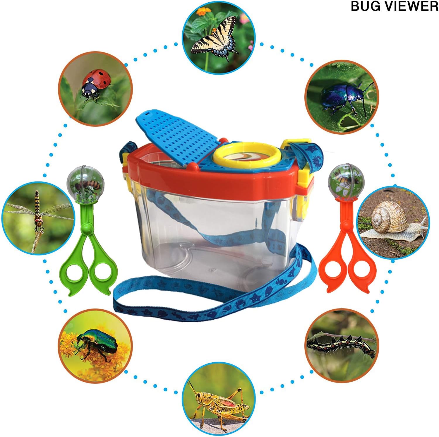Explorer Kit Kids Outdoor Adventure Camping Bug Catcher Kit Binoculars Educational Nature Exploration Gift for Boys Girls Green: Toys & Games