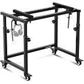 Liquid Stands Piano Keyboard Stand - Electric Piano Stand for 49 54 61 88 Key - Piano Desk Music Stand Production - Piano Table Synth Stand Rolling Home Recording Studio Workstation DJ Keyboard Table
