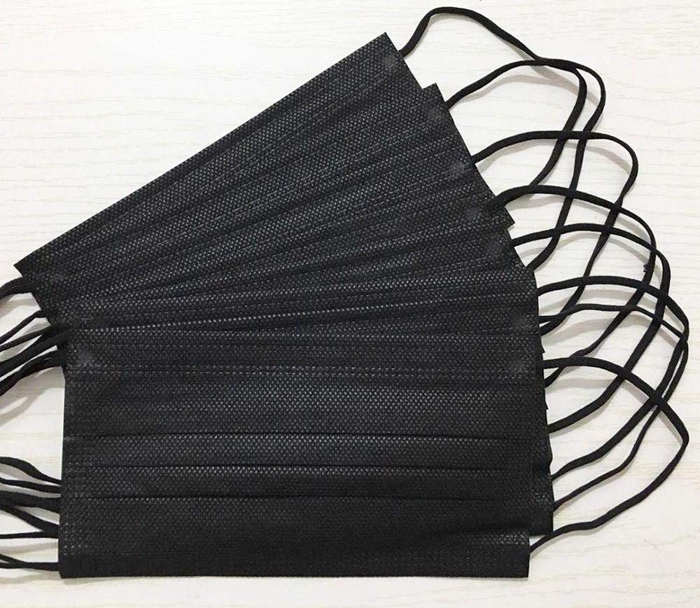 500PCS 3 ply black disposable masks filter protection breathable mask