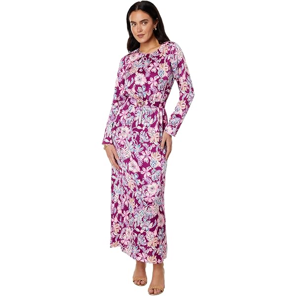 Lilly Pulitzer Leolynn Long Sleeve Maxi Amarena Cherry Tropical with A  Twist 0 at Amazon Women's Clothing store