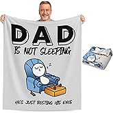 Sumsive Fathers Day Funny Gifts for Dad from Daughter Son Best Dad Ever Father Birthday Gifts for Super Cozy Throw Flannel Blankets for Napping 60"x50" Grey