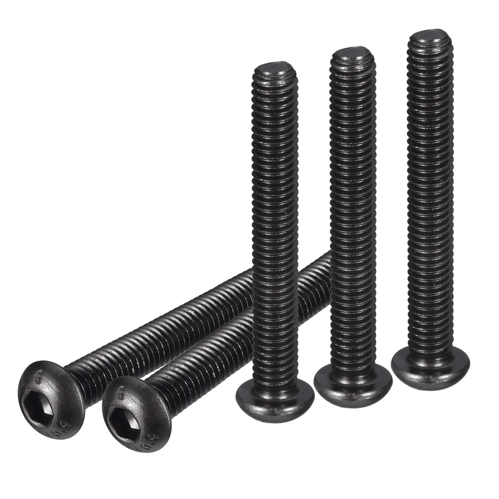 DTGN M6-1x45mm Button Head Socket Cap Screws - 25Pack - Good for Machine - Carbon Steel Black Oxide - Hex Drive Full Thread Fasteners — image 1