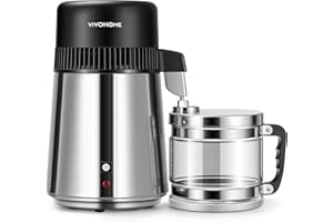 VIVOHOME 4L Brushed 304 Stainless Steel Water Distiller Silver