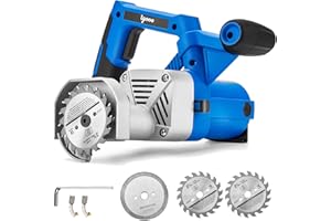 igooo Toe Kick Saw EKS85, 3-3/8 in. Blades, 2 Alloy Blade for Woods, 1 Diamond Blade for Tiles and Stones, Flush Cutting, Special Circular Saw for Removing Subfloor or Tiles